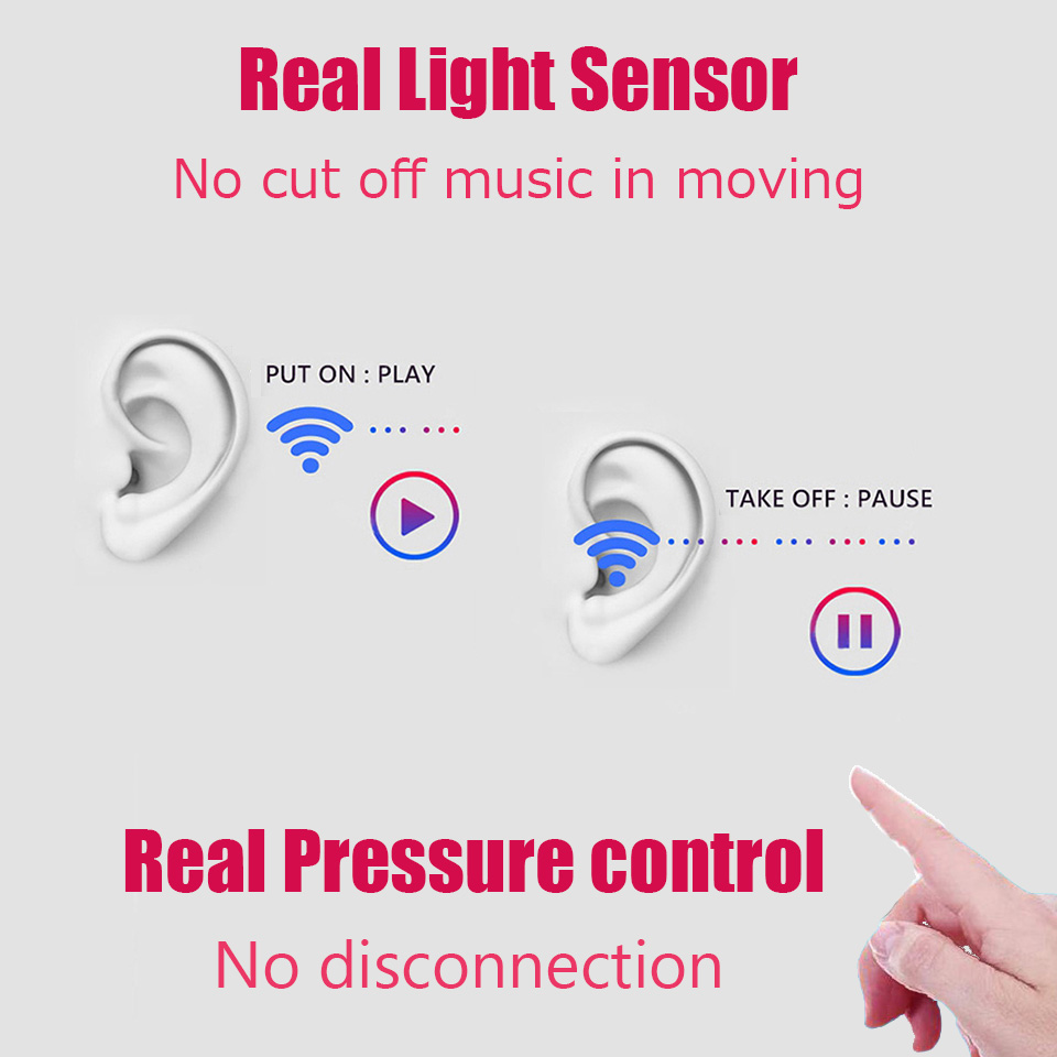 Air Pro 90 80 95 60 Air3 Air4 Air60 TWS Earbuds Wireless Bluetooth 5.2 Earphone Light Sensor Wireless Charging Super Bass Pop-up