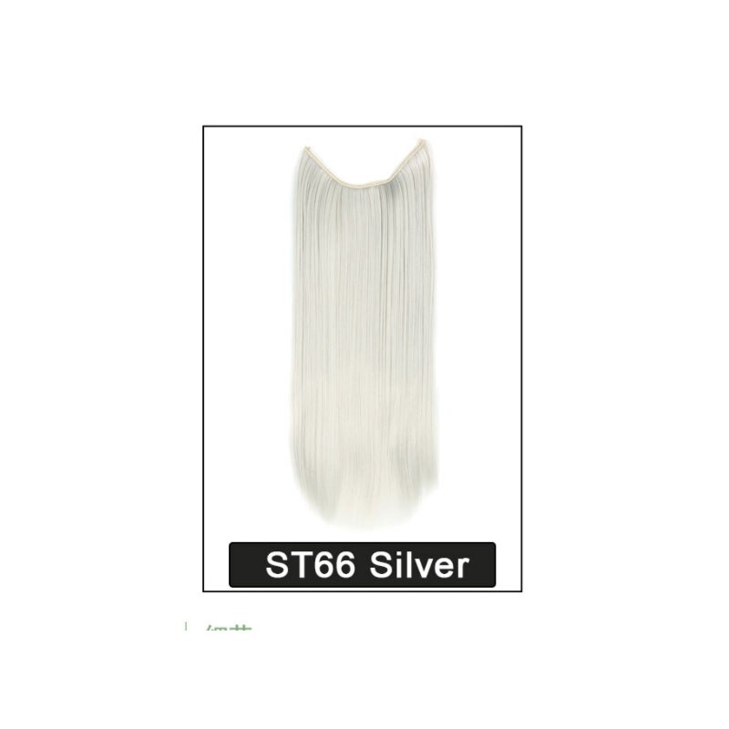 22 pouces femmes vague Extensions de cheveux Secret cheveux Extension bande synthétique naturel caché Secret Invisible fil cheveux pièce sans pince: B7