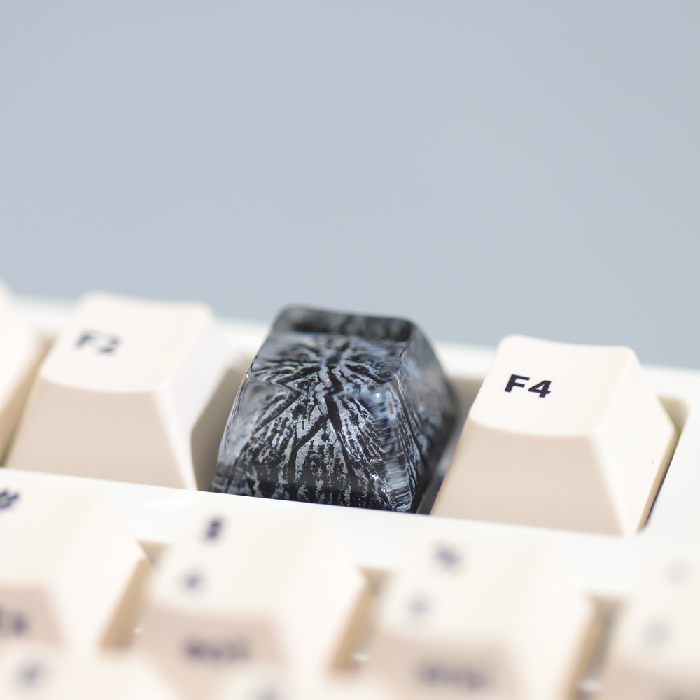 Teclas tridimensionales creativas personalizadas hechas a mano para interruptores Cherry MX, teclado mecánico, teclas de resina de montañas nevadas
