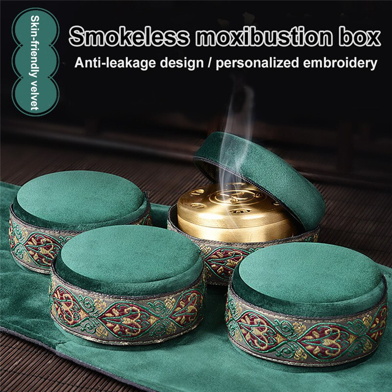 Moxa-caja de moxibustión de cobre, quemador de Moxa, palo de acupuntura, soporte para cuello, brazo, dispositivo de terapia de masaje corporal
