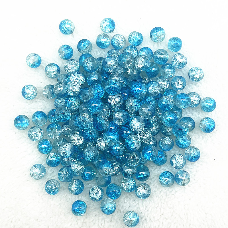 4mm 6mm 8mm Round Glass Crackle Beads Loose Spacer Beads for Jewelry Making Diy Handmade Necklace Bracelets Accessories