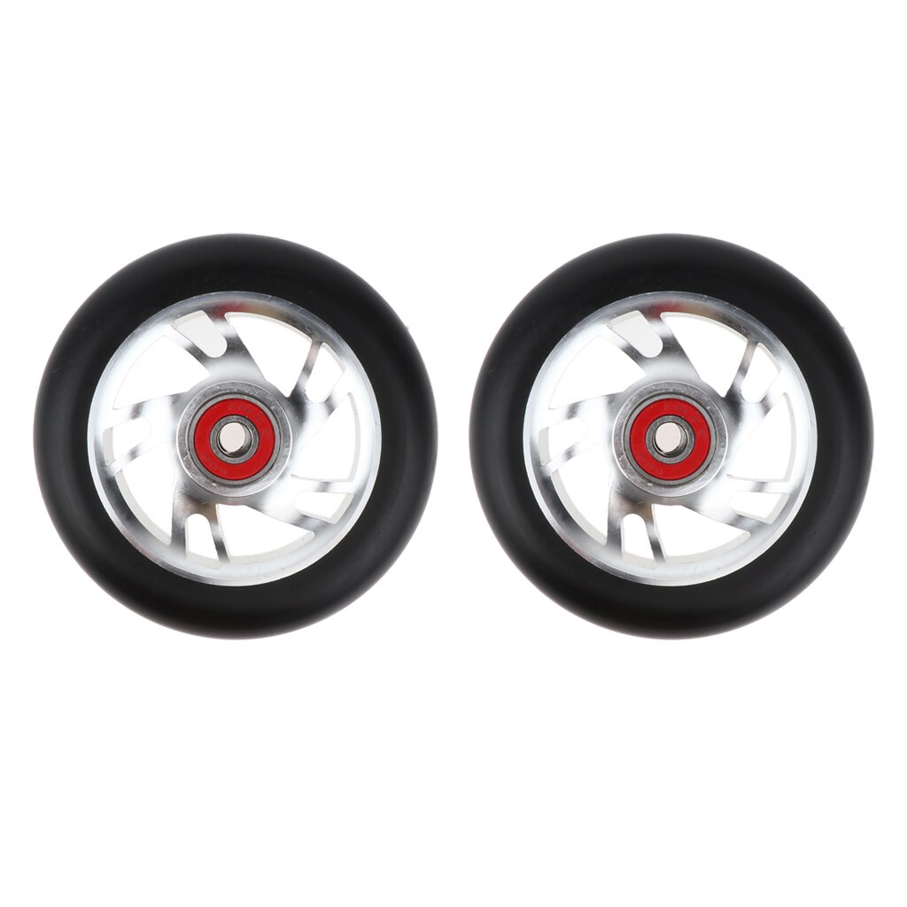 2pcs Replacement 100mm Push/Kick/Stunt Scooter Wheels with Bearings &amp; Bushings