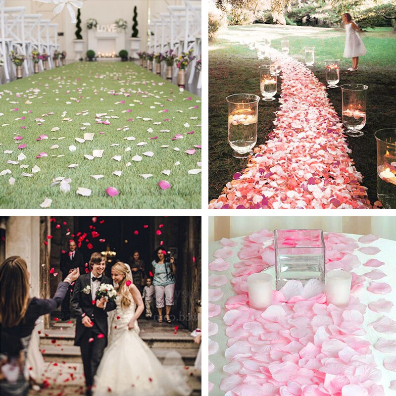 Lovegrace-pétalos de rosa en forma de corazón, pétalos de boda, decoración de amor y lluvia, atmósfera de , 500