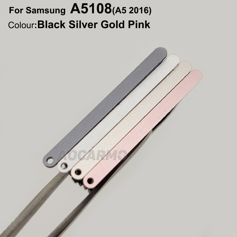 Aocarmo-Conjunto de tarjetas SIM de plástico para Samsung Galaxy A5 SM-A5100 A5108, bandeja Nano Sim de Metal, ranura para MicroSD