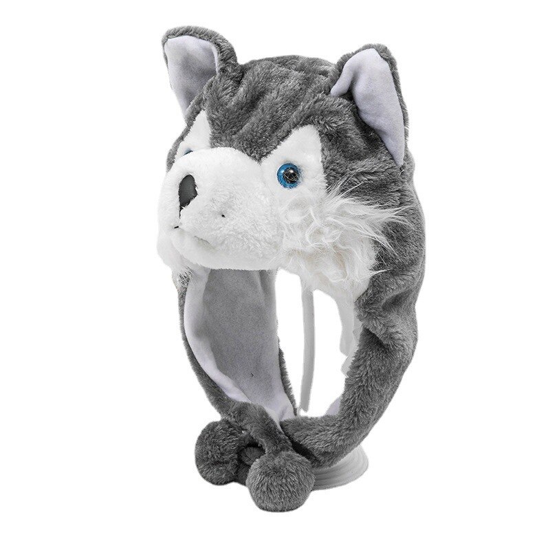 Husky Timber Wolf Cute Plush Animal Winter Hat Warm Winter