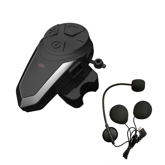BT-S3 Bluetooth casque de moto Interphone casque casque BTS3 système de Communication de moto avec Radio FM pour 3 coureurs: Black