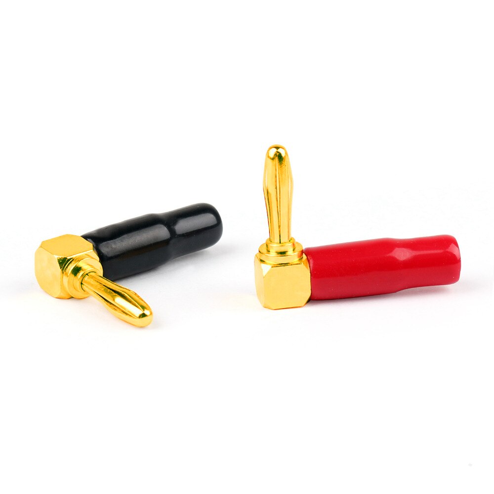 HIFI 24K Gold plated 90 Degree Speaker Banana Plug right angle