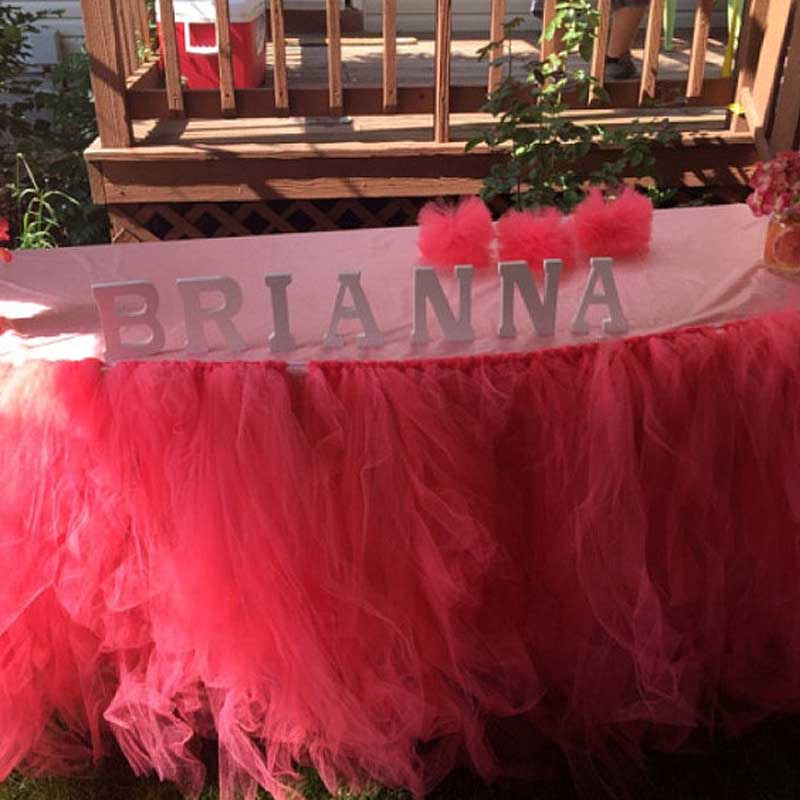 Wedding Party Tutu Table Skirt Tableware Cloth Baby Shower Party Home Decor Table Skirting Birthday Party 100x80cm: 15
