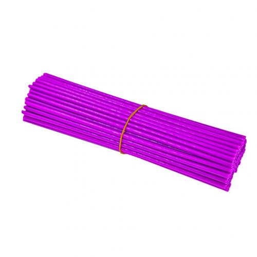 36 sztuk uniwersalny kolorowy rower szprychy zestaw dekoracji rower koła do motocykla Spoke okłady Rim skórzany pokrowiec straż Motocross zestawy: Purple 17cm