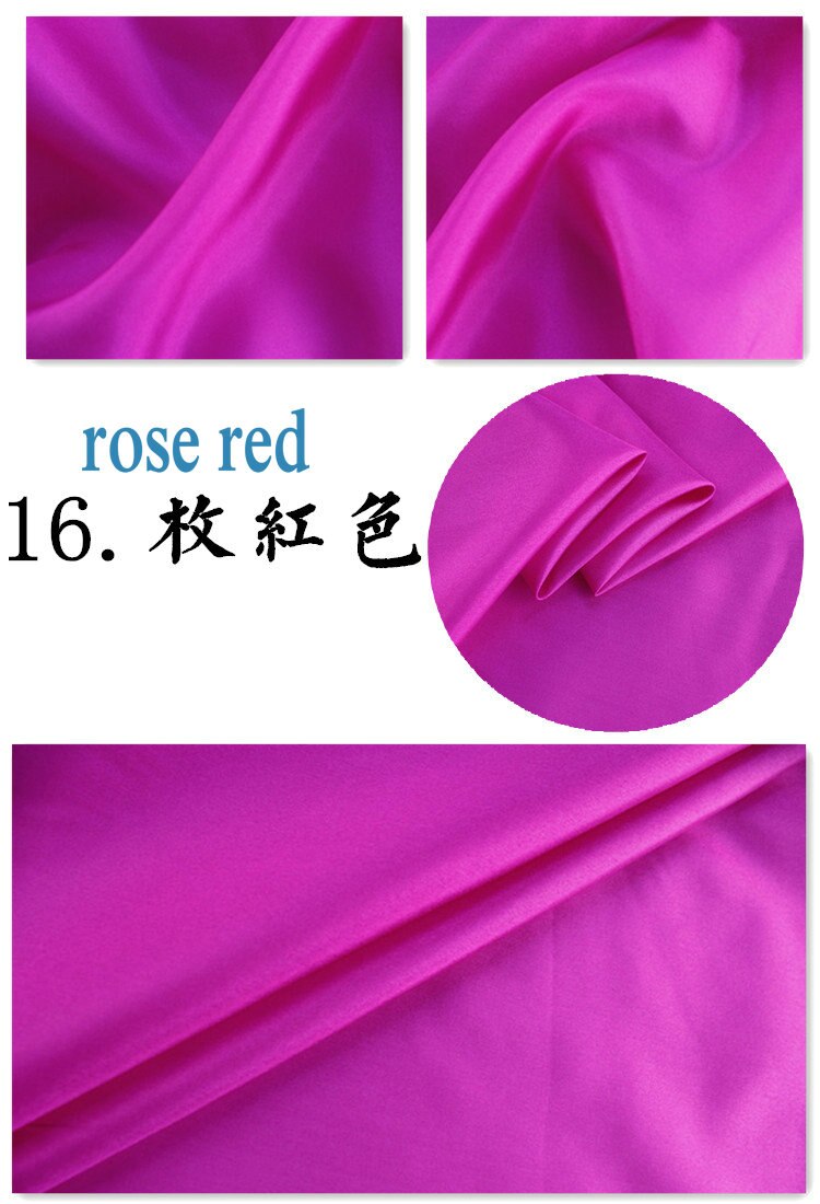 100% zijde habutai stof gebruik habotai zijden voering 8 m/m habutai breedte 110 cm H1BS15: 16 rose red
