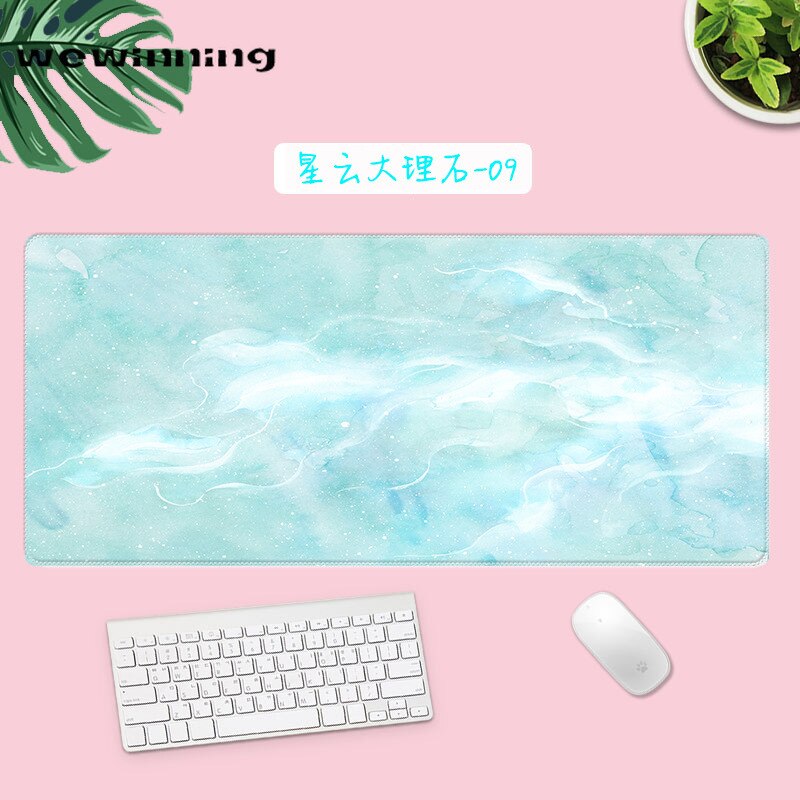 Kawaii Bureau Matten Gaming Deskpad Marmer Starry Wolken Leuke Muismat Lagre Voor Gamer Toetsenbord Kantoor Woonaccessoires: 300x800x2mm 09