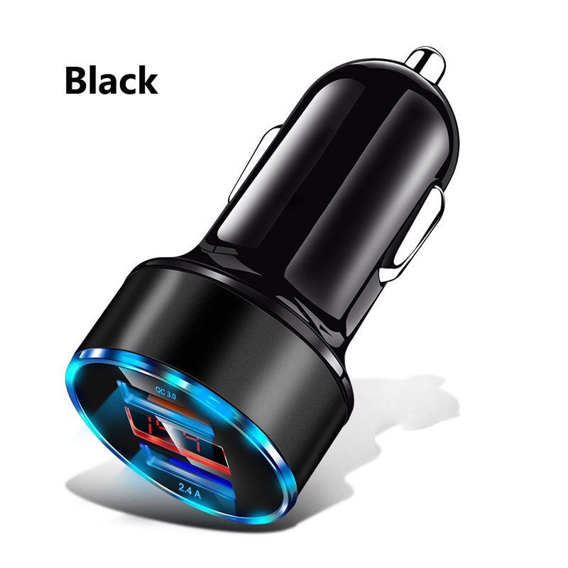 2 porty szybka ładowarka samochodowa do Redmi Note 10 lite 9 8 Pro 10T 9T 8T OPPO A74 A54 ładowarka samochodowa USB C typ C kabel: Car Charger Black