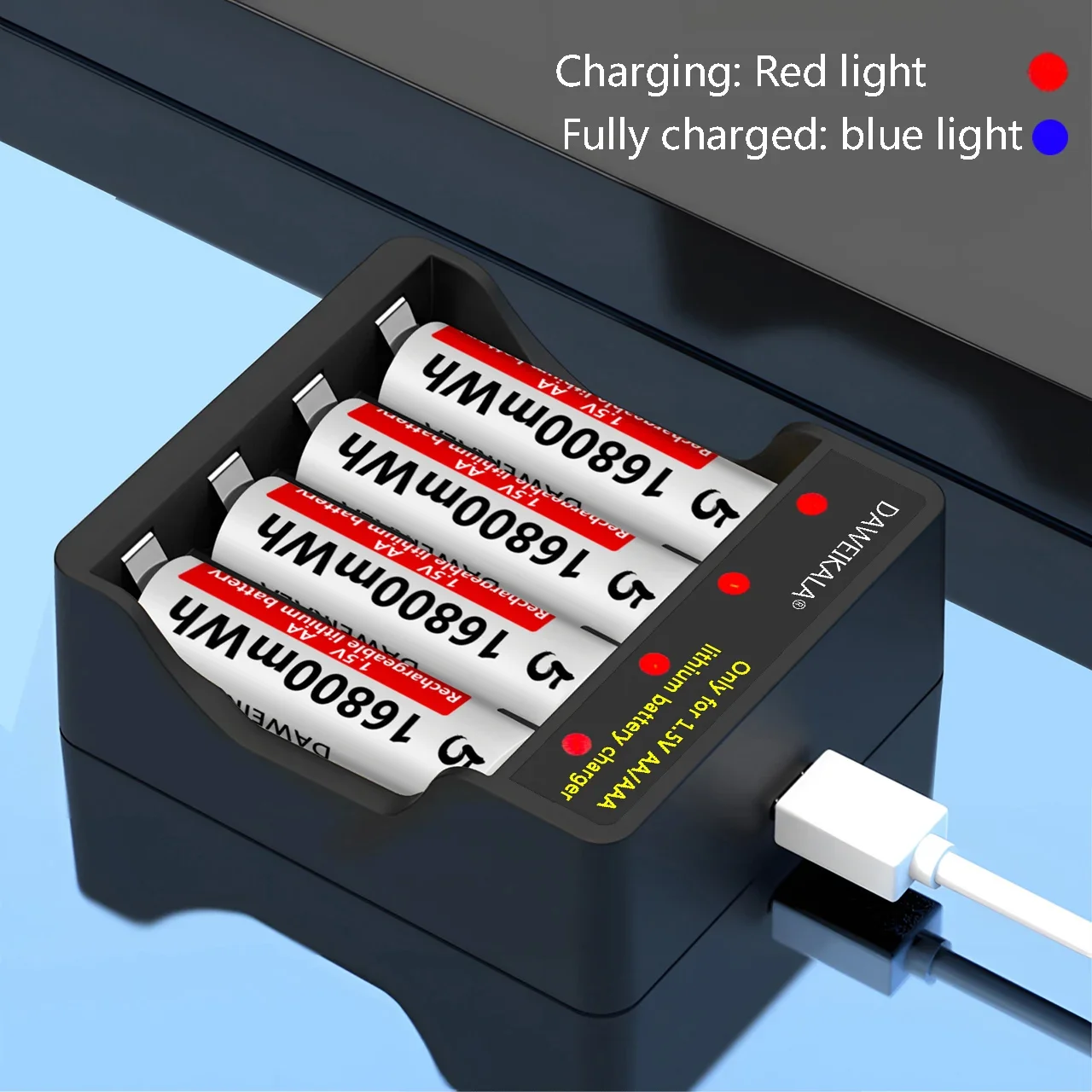 Batería AA de 16800mWh y 1,5v, pilas recargables de litio AAA de 12800mWh para juguetes de Control remoto, teclados y ratones inalámbricos