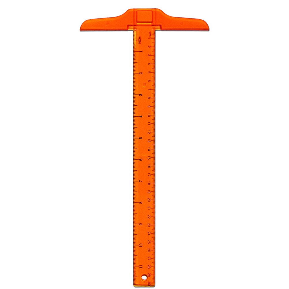 12 Inch 30 cm Junior T-Square Plastic Transparent T-Ruler for Drafting and General Layout Work Drafting Supplies Measuring: Orange 1
