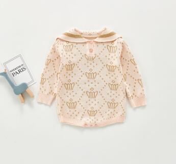 Milancel matrozenkraag gebreide babyrompertjes katoenen babykleding voor meisjes en jongens voor pasgeborenen: Roze / 24m