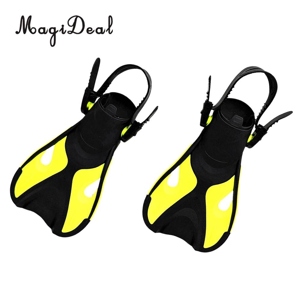 Kids Children Scuba Diving/Snorkeling/Free Diving/Swimming Pool Beach Training Learning Fins Flippers Gear Equipment Access: Fluo Yellow 