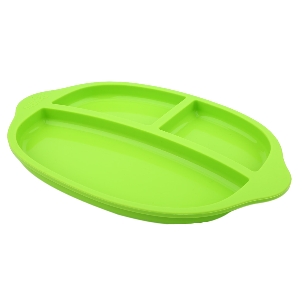 Baby Dishes Smiling Silicone Plate With Suction Cup Strong Sticky Divided Silicone Food Plate Children's Section Feeding Plate