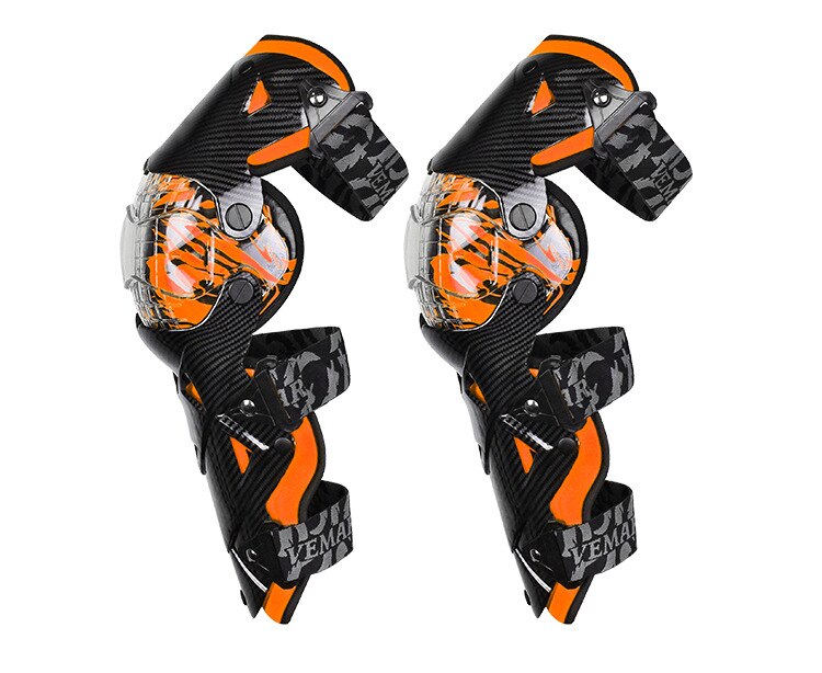 Motorcykel knæbeskyttere, skinnebeskyttelse, knæbeskyttere motocross mx ridning knæbeskyttere aftagelige for: Orange