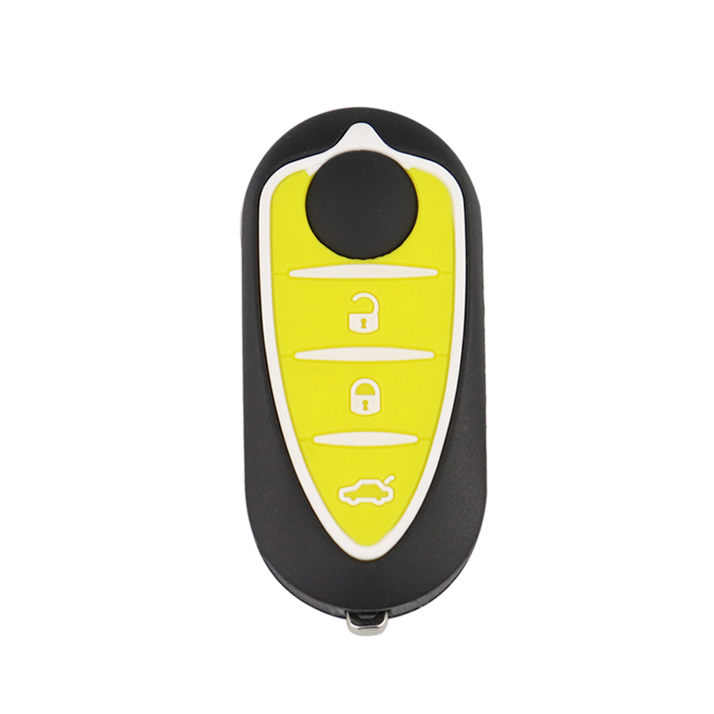 YIQIXIN 3 botones Flip reemplazo Fob funda para Alfa Romeo Mito Giulietta 159 GTA 147 156 166 carcasa plegable para llave de coche remota: YELLOW