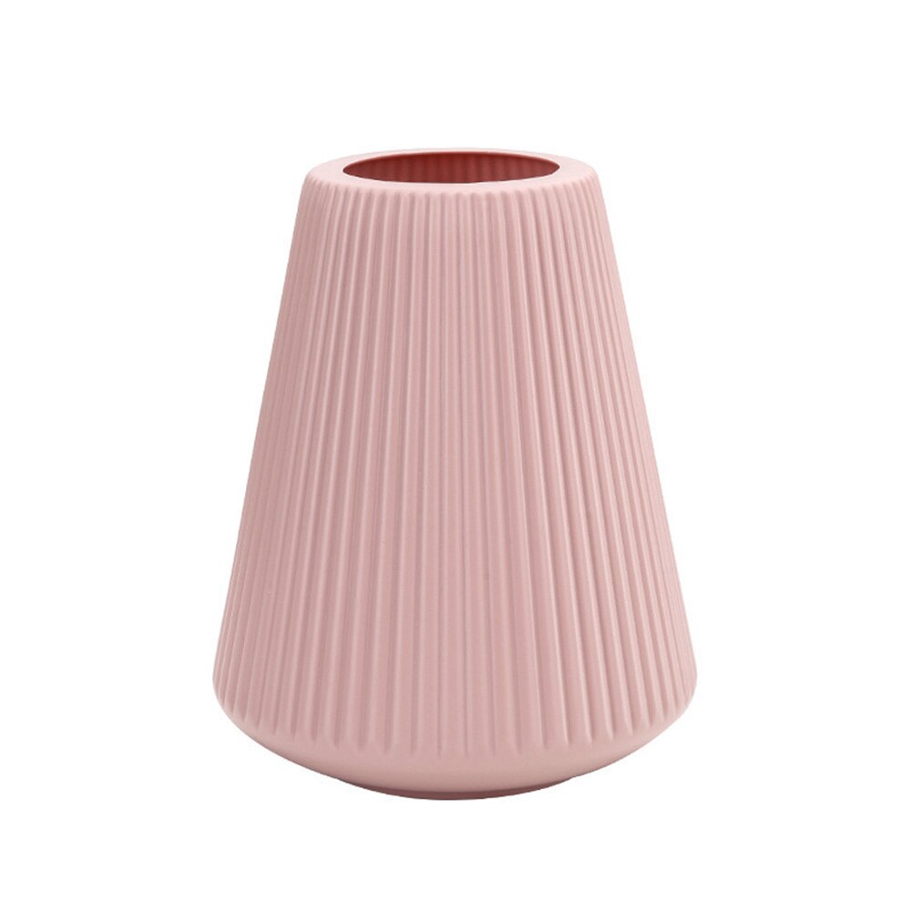 Florero de plástico para Decoración de casa jarrón de cerámica de imitación, cesta de flores de estilo nórdico: Rosa