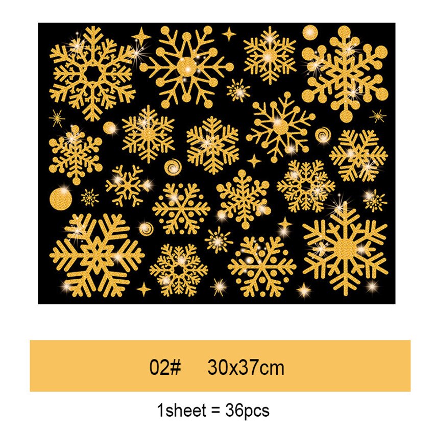 2021 efeito glitter floco de neve eletrostática adesivo natal janela adesivos parede crianças quarto decoração para casa ano novo papel: 02
