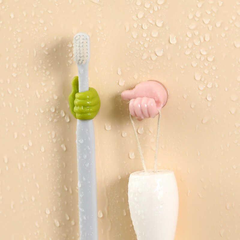 1 Paar Thumbs Up Vorm Sleutelhanger Muur Haken Verwijderbare Clip Gewassen Houder 3D Anime Muurstickers Deur Thuis decor Haak Koopje