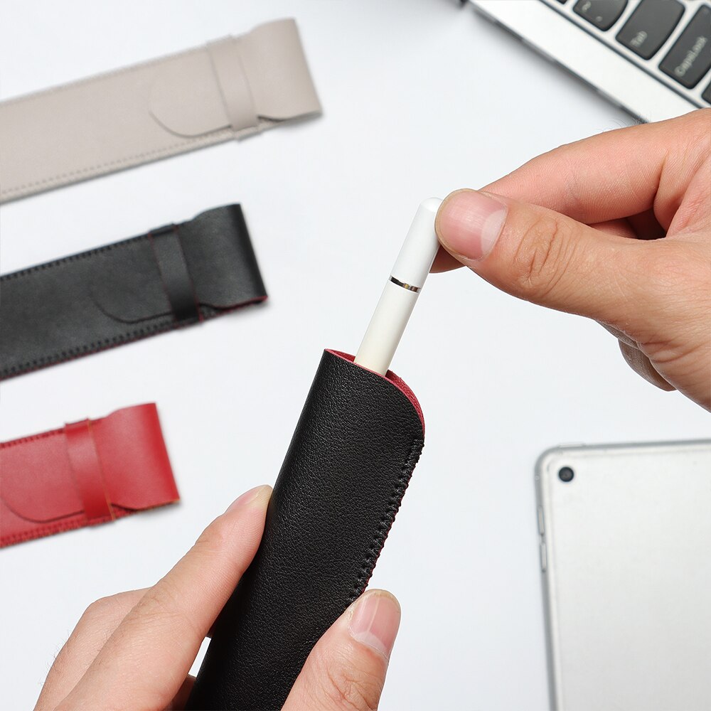 Funda de cuero PU para Apple Pencil Case, funda protectora para tableta Touch-Stylus, iPad Pro