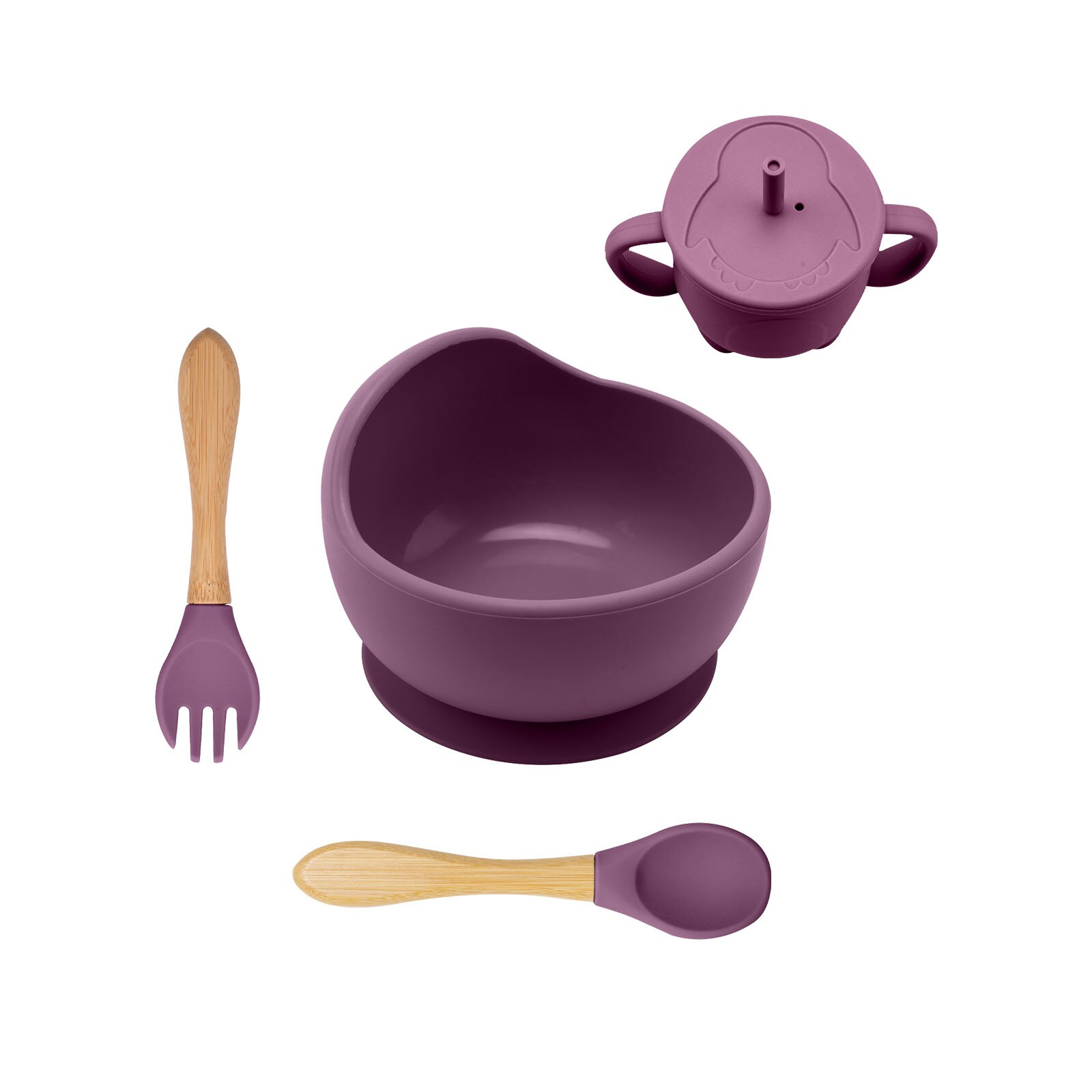 Dziecko płyta silikonowa zastawa stołowa dzieci miska zasysająca talerze karmienie dziecka miseczka silikonowa kubek ze słomką widelec naczynia zestaw stołowy dla dzieci: L