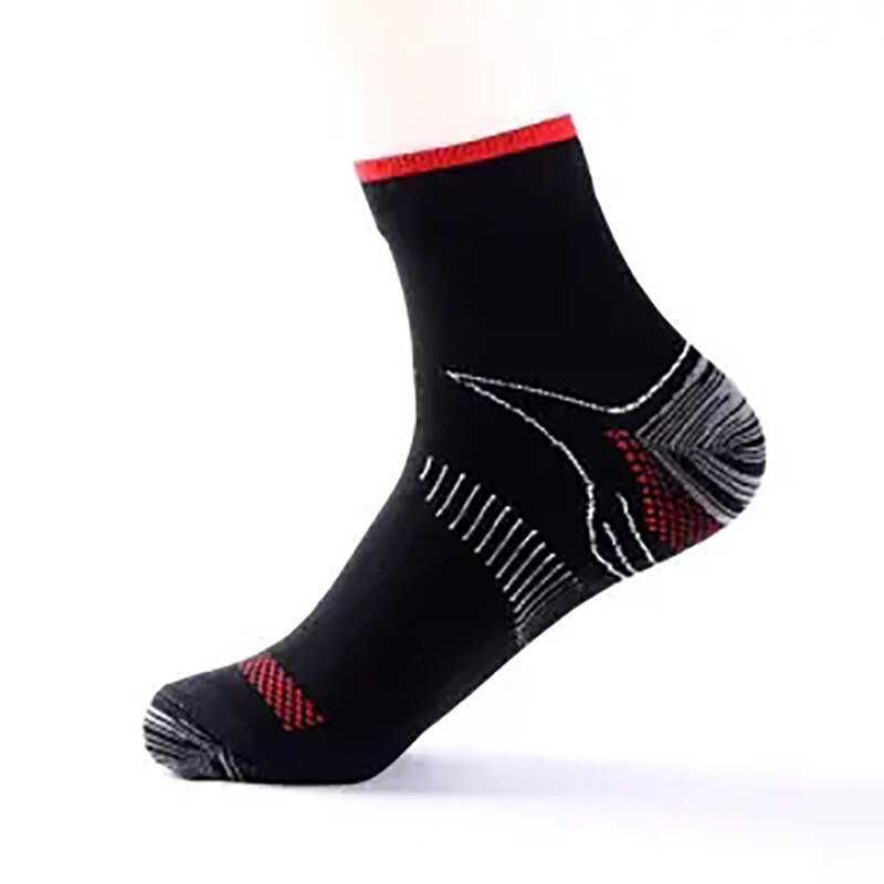 USHINE Sports Men Women Unisex Foot Compression Socks For Plantar Fasciitis Heel Spurs Arch Pain Breathable Socks: HeiHong / EU40-45