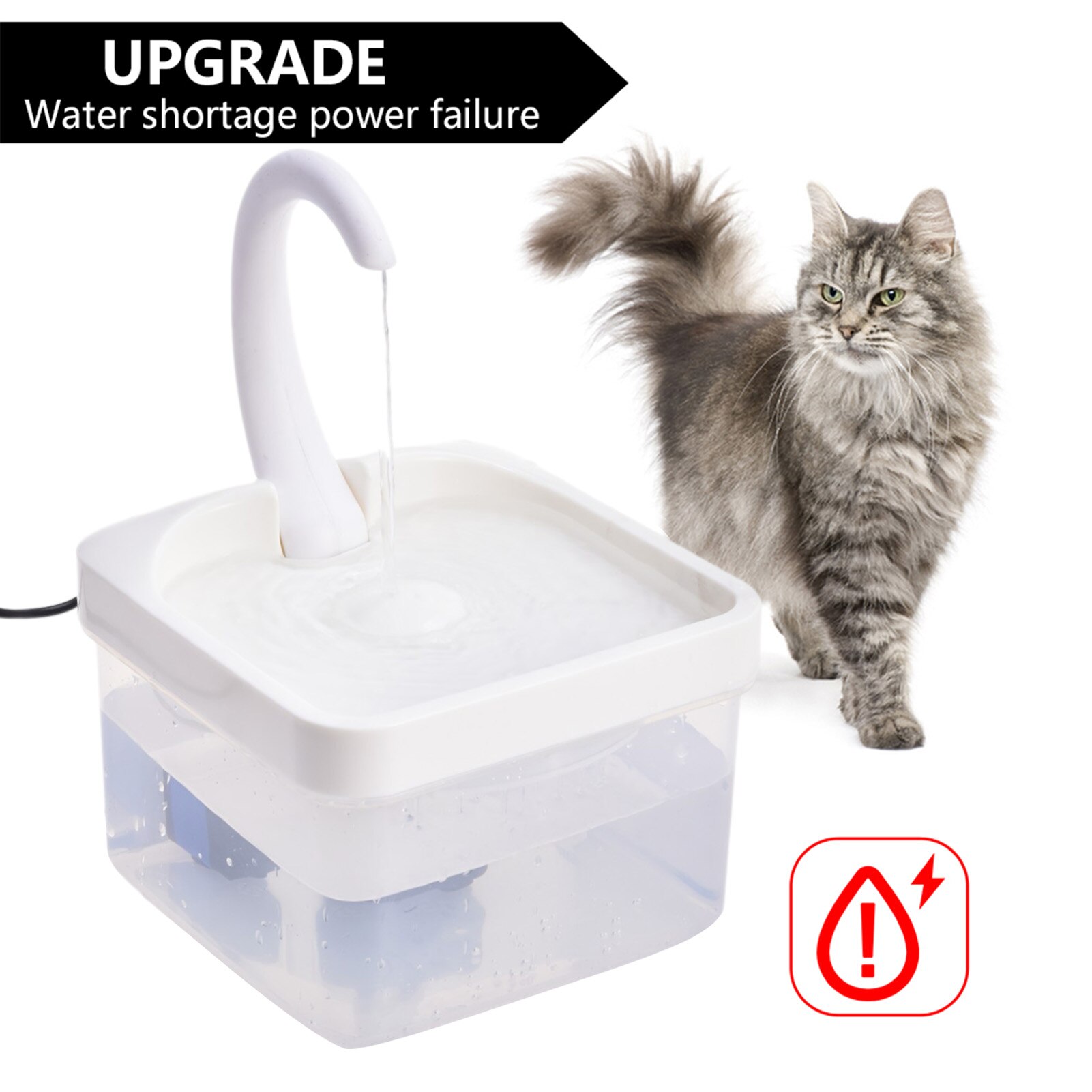 2L Katze Wasser Brunnen Haustier Katze Brunnen Haustier Trinken Brunnen LED Licht Automatische Abschaltung, Wenn Mangel ein Wasser Katze wasser Zubringer