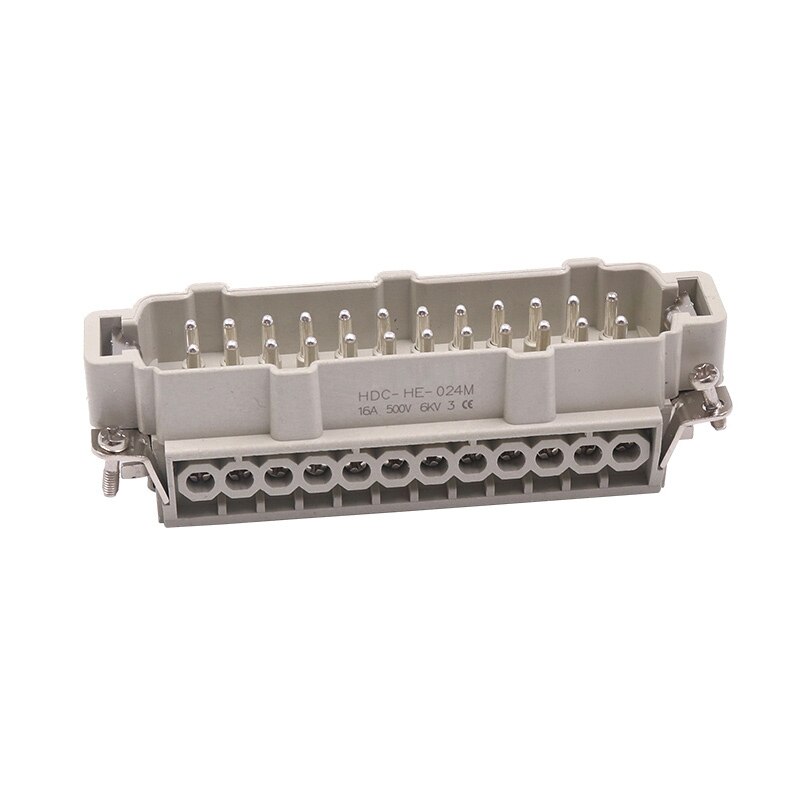 Rectangular Heavy Duty Connectors HDC HE 4 6 8 10 16 20 24 32 48 Core Pin 16A Waterproof Aviation Plug Top Side Line Connector