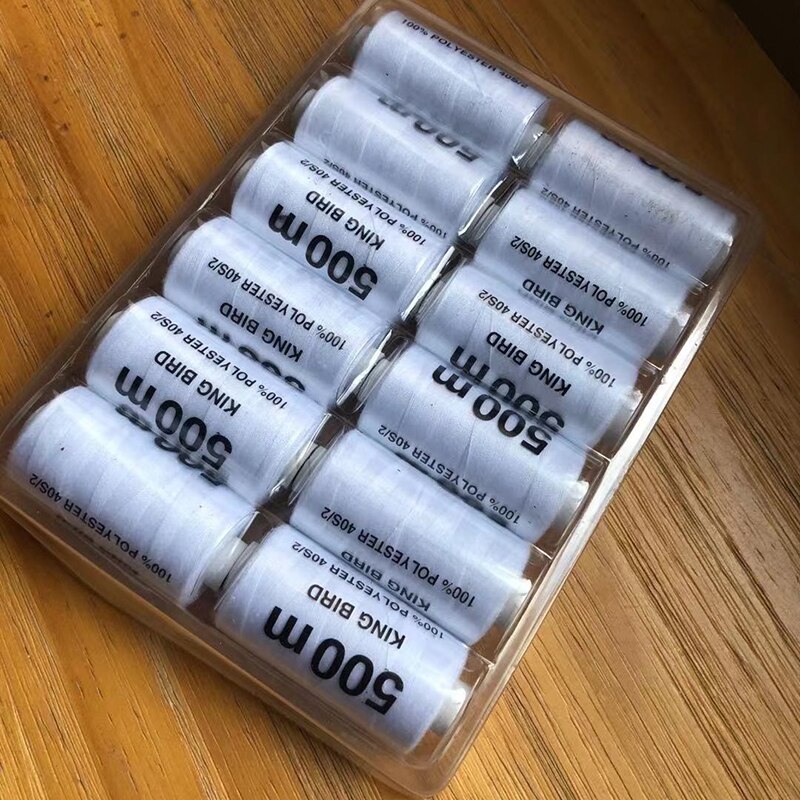 15/12pcs 500M Strong And Durable Sewing Threads For Sewing Polyester Thread Clothes Sewing Supplies Accessories White Black: White 12pcs