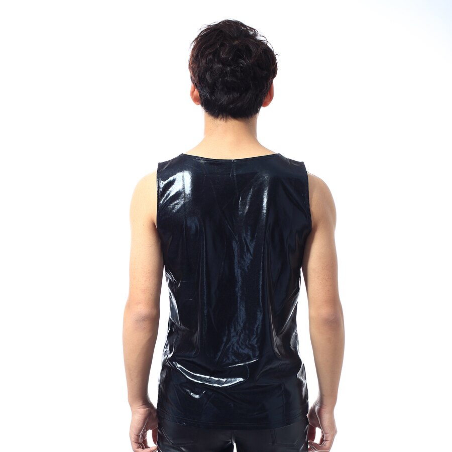 trajes de baile de Jazz Hip Hop Ropa de baile negro chaleco ropa hombre actuación Club cuello redondo Tops DWY493