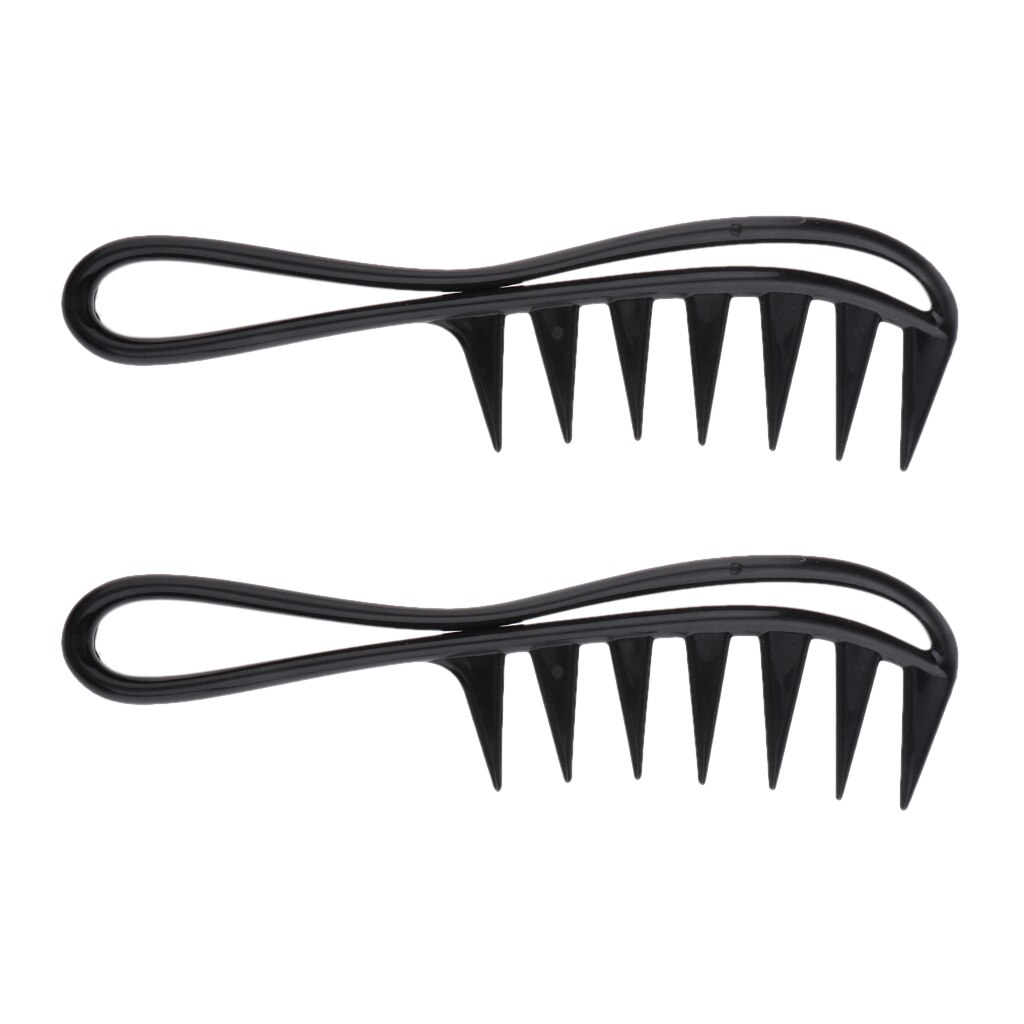 Peine Afro para peluquería, cepillo de pelo rizado, estilismo de peluquería, desenredante de dientes anchos, 2 uds.