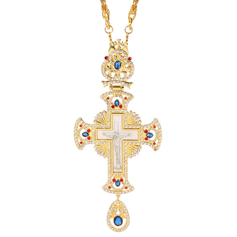 Orthodoxe Borstvinnen Katholieke Kruisbeeld Jezus Maagd Maria Cross Hanger Ketting Religieuze Badge Sieraden Pastor Gebed Items: only necklace