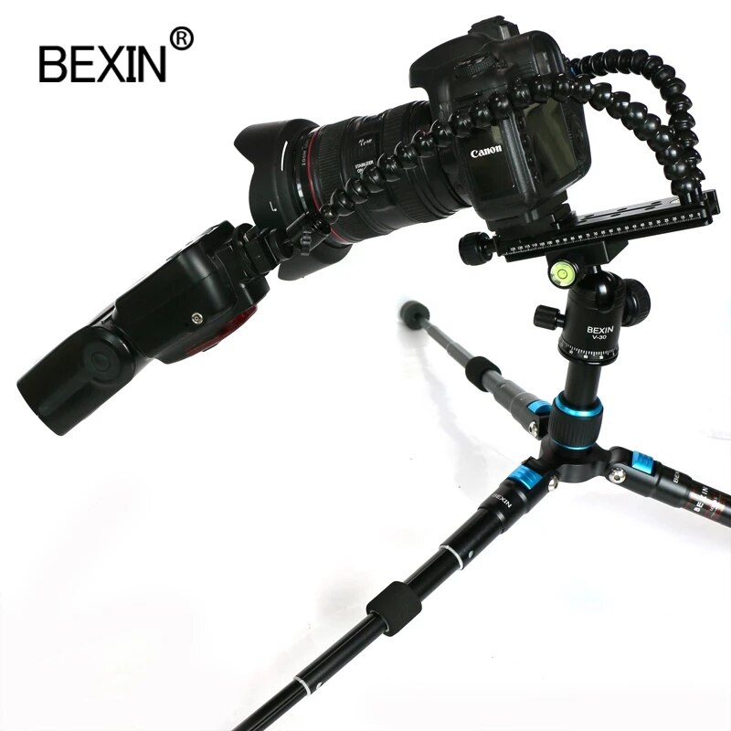 Kamera flash beslag holder arm fleksibel lys stativ to sko klemme stativ tilbehør til kamerastativ – Grandado