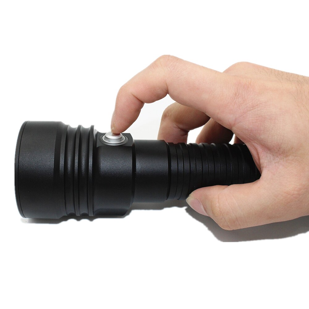 Xhp 70 dykkerlommelygte 4000lm undervandslygte xhp 70.2 led vandtæt lampe hvid/gult lys  + 26650 batteri + oplader