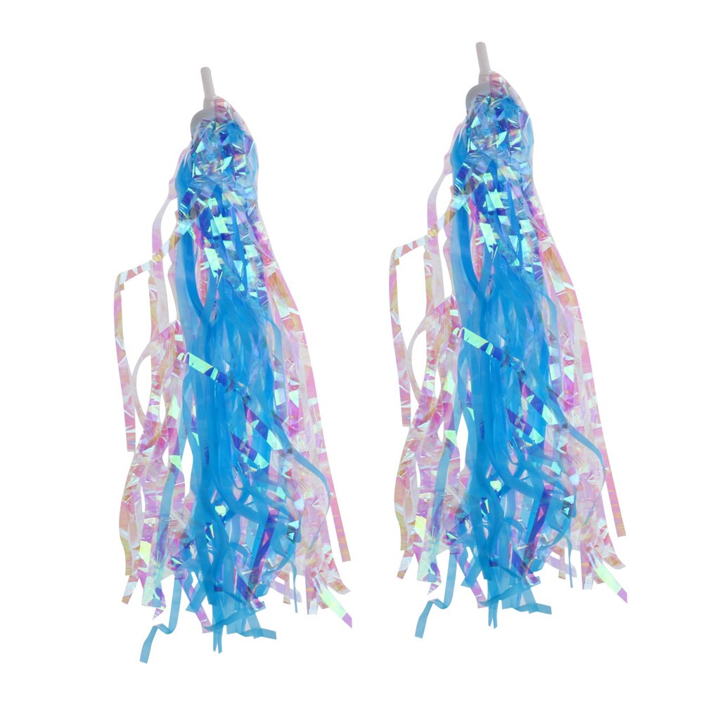 2Pcs Sparkly Tinsel Streamers Bike Bicycle Tricycle Streamers Handlebar Grips Decoration Tassels Kids Girls Boys: E