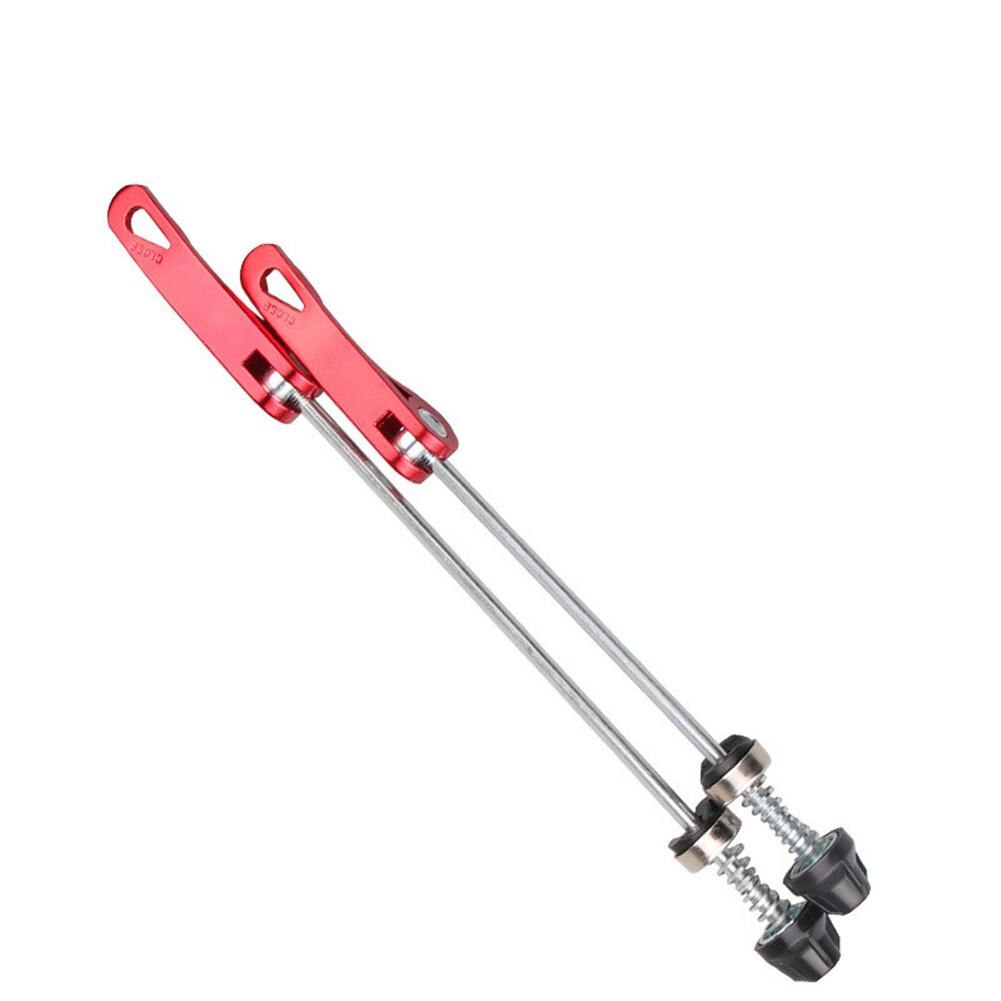 1Pair MTB Hub Bearing Quick Release Lever for Bike Lengthened Shaft Front and Rear Titanium Alloy Screw Rod Bicycle Part: red