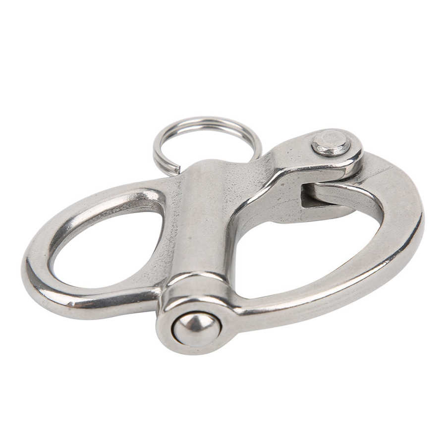Mountaineering Rock Climbing Quick Release Swivel 316 Stainless Steel Fixed Quick Release Snap Hook Climbing Accessories: 70mm