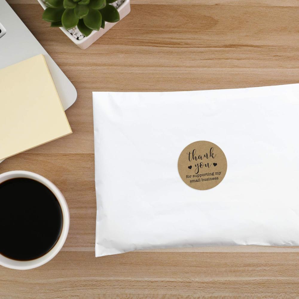 100-500Pcs Kraft Paper Self Made Sticker Met Liefde Plakboek Envelop En Verpakking Sticker Manual Maken Briefpapier label