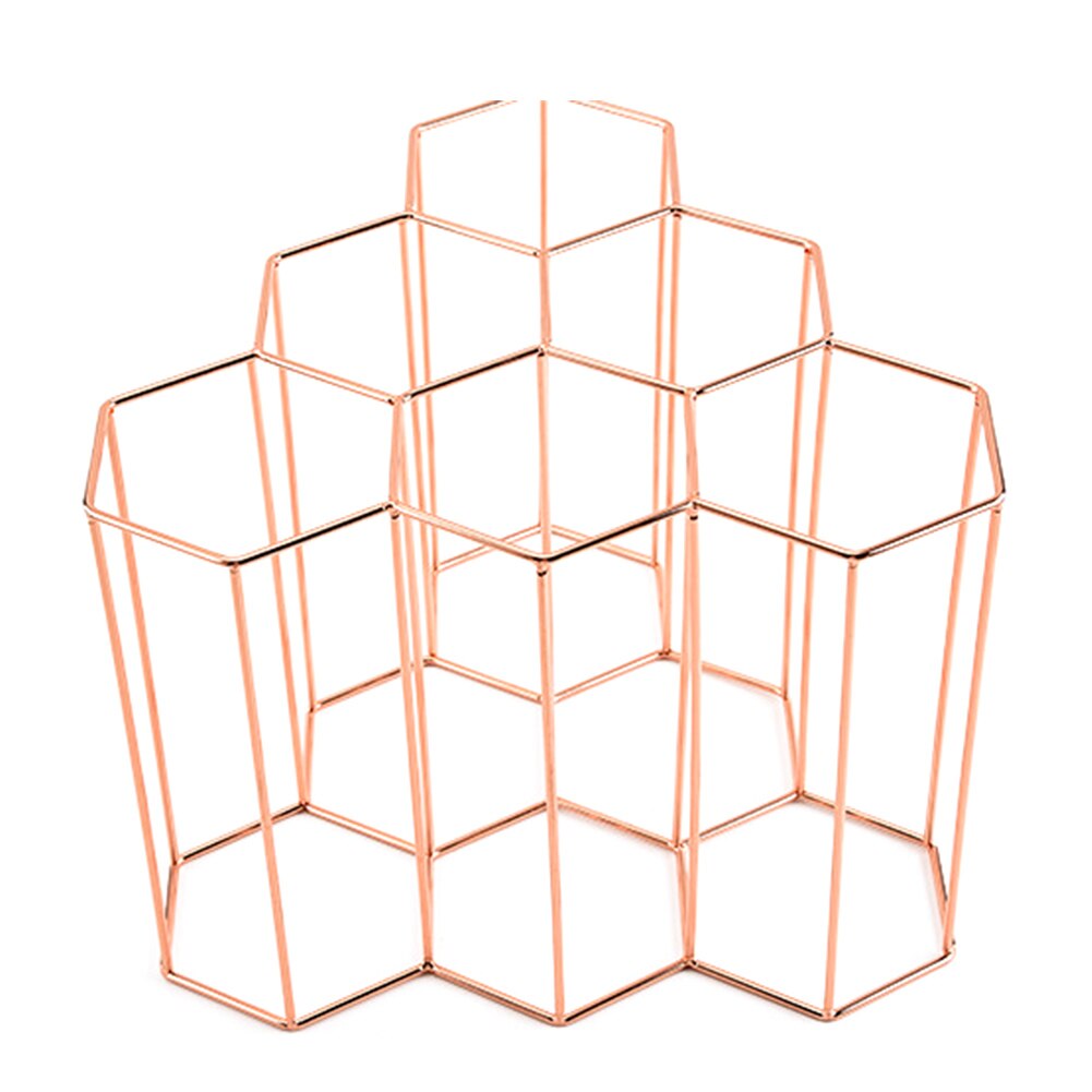 Storage Organizer Wine Rack Stackable Stand Rack Bottle Stainless Steel Bar Display Shelf Beehive Shape Home Decorations