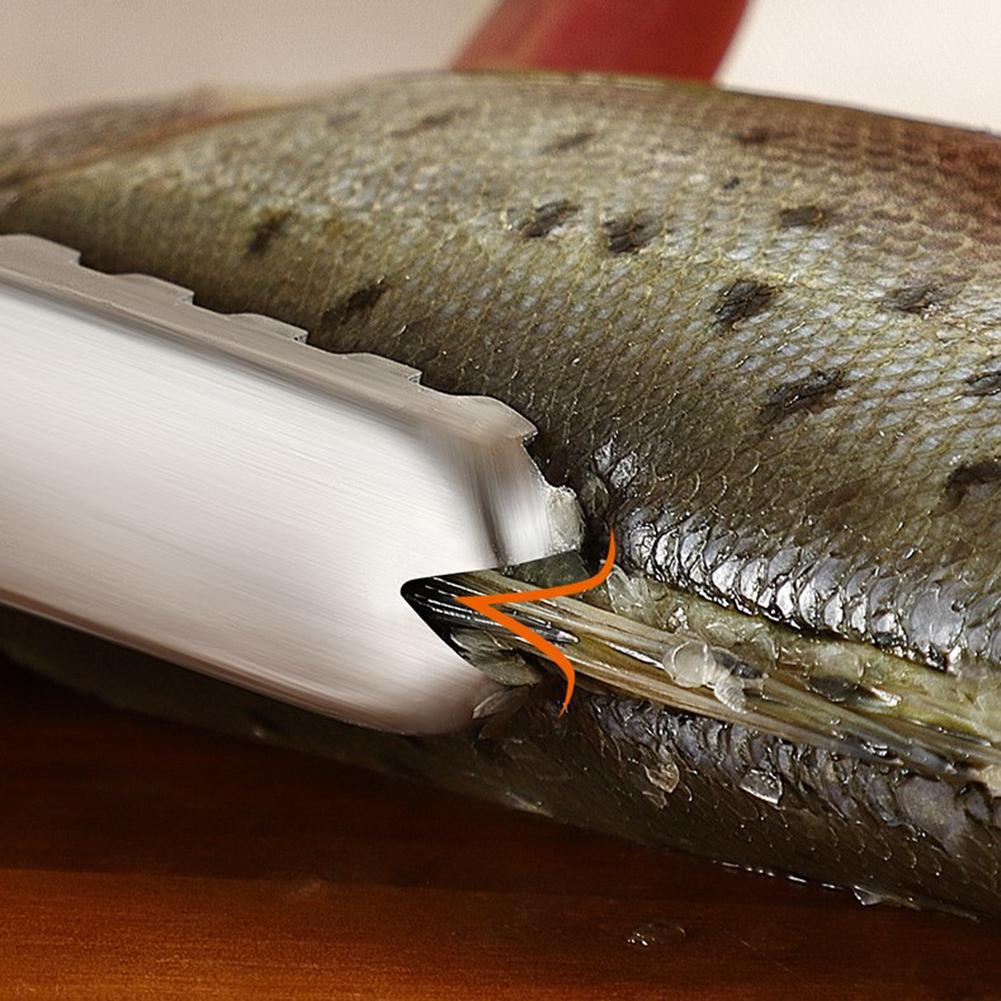 304 Stainless Steel Fish Scaler With A Hole V-shaped Lightweight Rust-proof Fish Scale Remover