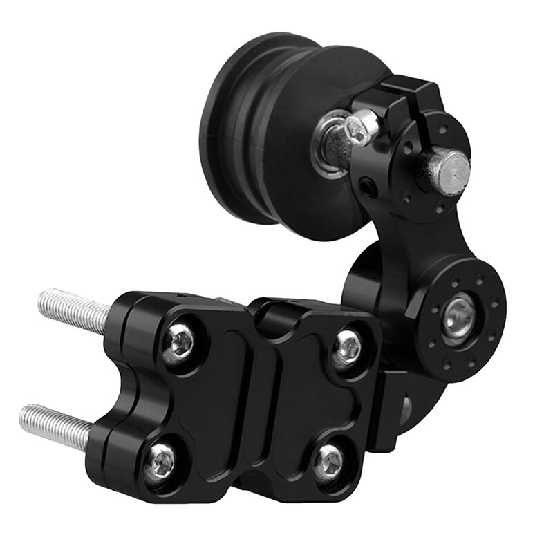 Universal Aluminum Motorcycle Chain Tensioner Portable Motorcycle Golden Aluminum Adjuster Chain Tensioner Bolt On Roller Tool: black