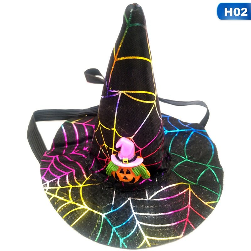 Halloween Hats Dog Cats Cute Pet Hat Cosplay Costume Casual Cotton Accessories Cap Spider Pumpkin Pet Products: H02