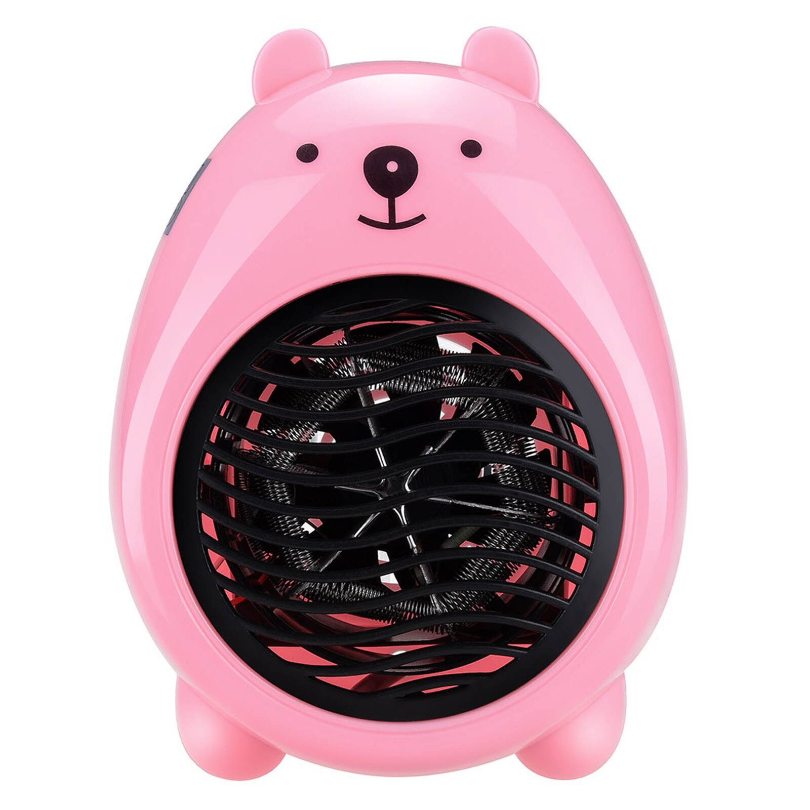 Cartoon Personal Mini Space Heater Fan Portable Electric Home Office Indoor Use Heater Handy Heating Warmer Machine Parts: EU Plug Pink