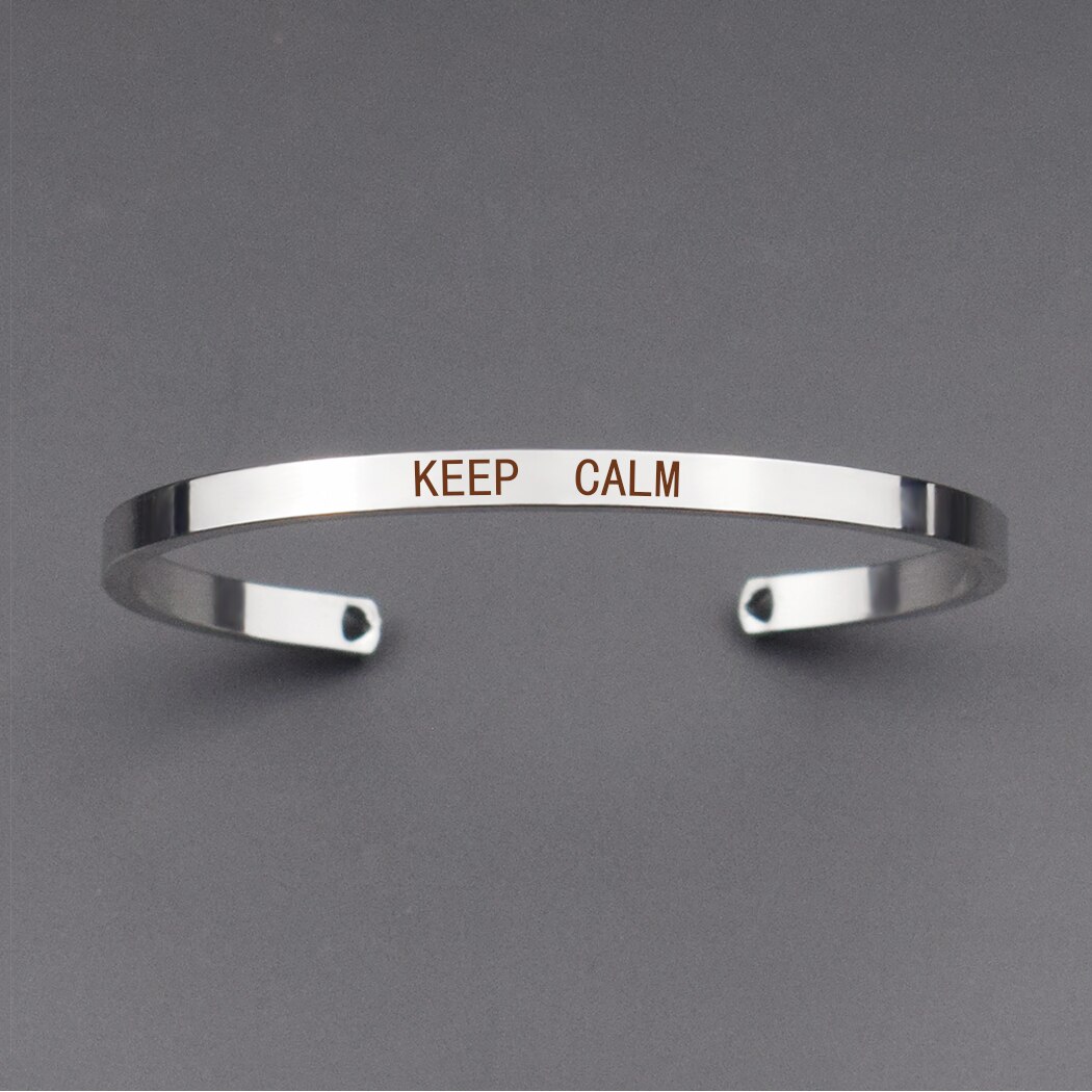 MANTENHA A CALMA Gravado Pulseira CARPE DIEM, ALMAS gêmeas de Metal Lettering Pulseira CharmCuff Pulseiras Mulheres Acessórios de Moda Presente