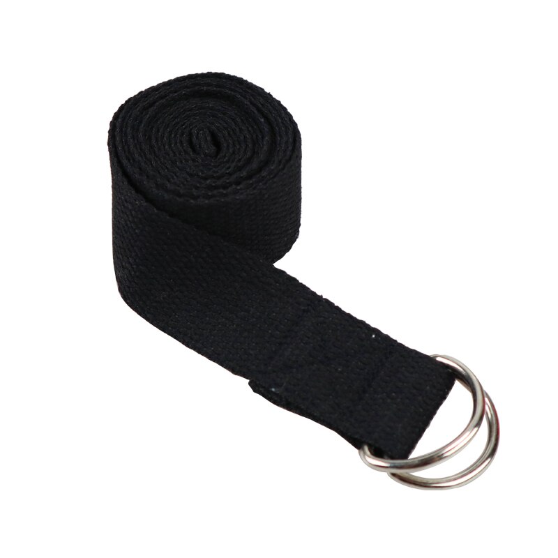Adjustable Sport Stretch Strap D-Ring Belts Gym Waist Leg Fitness Yoga Belt: black