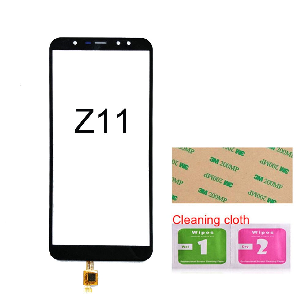 Para Leagoo S11 pantalla táctil para Leagoo Z11 Z10 Digitalizador de pantalla táctil r Sensor vidrio montaje de Panel 3M pegamento toallitas: Z11 Black