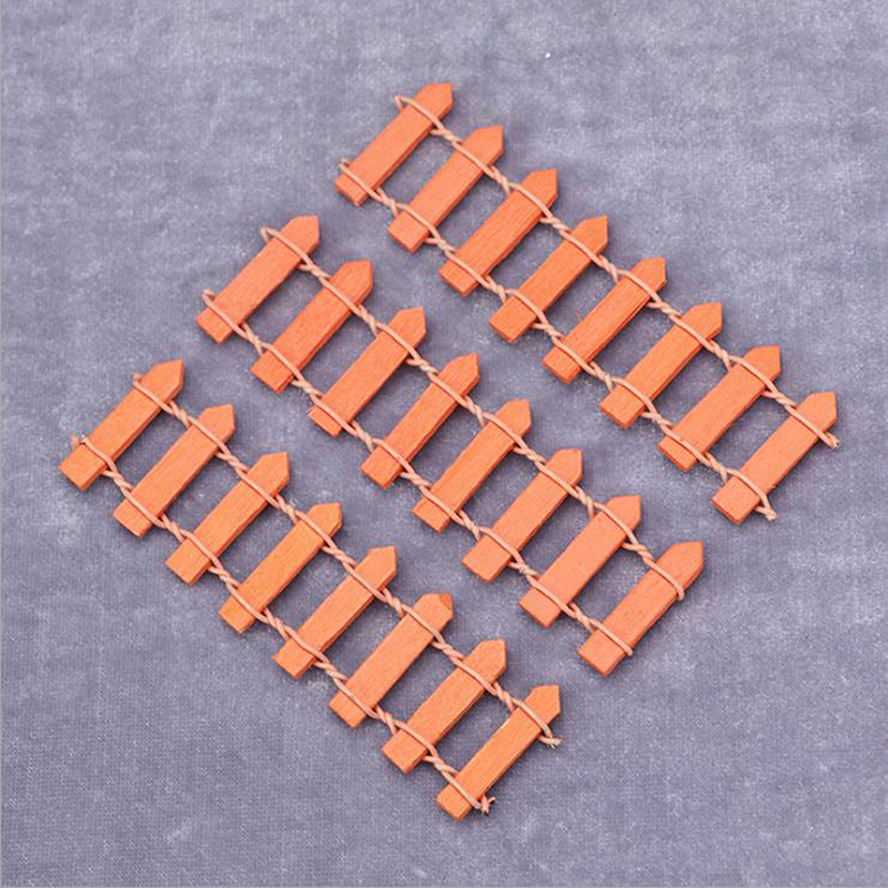 3 stücke Mini Holz Zaun DIY Fee Garten Barriere Handgemachte Miniaturen Figuren Holz Dekoration Für Wohnkultur Pastoralen Landschaft: OG